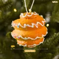 Decorazione per albero di Natale a forma di pan di zenzero con glassa bianca, 8 cm - Omino di Pan di Zenzero Stile E (XM0240S)