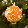Dettagliata pallina di Natale arancione stile caramella per decorazione albero - Omino di Pan di Zenzero Stile H (XM0240S)