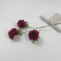Fiore di calendula artificiale rosso scuro a tre teste per decorazioni nuziali - Rosso scuro