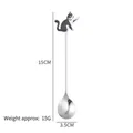 Creative stainless steel coffee spoon with cute cartoon cat handle and 15cm length - Beckoning Cat (A) / 15cm