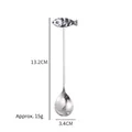 Creative cartoon fish stainless steel coffee spoon with long handle, 13.2cm length - Small Fish (A) / 13.2cm