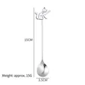 Jolie cuillère à café chat à long manche en acier inoxydable 304 pour mélanger dessert - Chat qui fait signe (C)