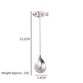 Cuillère à café créative en acier inoxydable 304 avec motif de poisson rose - Petit poisson (C)