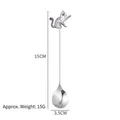 Cuillère créative chat à long manche en acier inoxydable 304 avec finition argent - Chat qui fait signe (E)