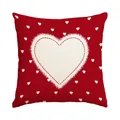 Romantic red Valentine's Day throw pillow cover with white heart patterns - 45x45cm (No Insert) / Red Heart (BZ664)
