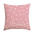 Romantic pink Valentine's pillowcase with white heart patterns and elegant love script. - 45x45cm (No Insert) / Pink Heart Cluster Love (BZ674)