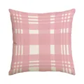 Premium pink and white plaid checkered decorative cushion cover for sofa and home decor - Pink and White Plaid Style (BZ676) / 45x45cm (No Insert) / Pink