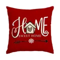 Festive red Valentine's pillow cover featuring Sweet Home heart design for home decor - HOME SWEET HOME Heart House (BZ679) / 45x45cm (No Insert) / Red