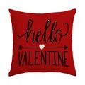 Red Valentine pillowcase with 'hello VALENTINE' and heart arrow design - hello VALENTINE White Heart Style (BZ681) / 45x45cm (No Insert) / Red