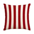 Decorative square throw pillow cover featuring classic red and white vertical stripes - 45x45cm (No Insert) / Red And White Vertical Stripes (BZ696)