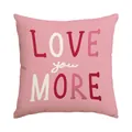 Pink Valentine pillow cover with LOVE YOU MORE print for sofa decor - 45x45cm (No Insert) / Pink LOVE You MORE (BZ703)