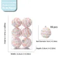 Set de seis bolas de espuma navideñas de 6cm color macaron con dimensiones detalladas. - Estilo 4 (20251023) / Juego de 6