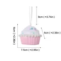 Macaron pink glitter cupcake ornament for Christmas tree decor, product size 7.5x6x6cm - Cupcake / Sakura Pink