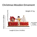 Wooden Christmas desk ornament with snowman and house detail, dimensions 22.5cm by 11cm. - 330-Snowman House / HX Wood Ornament / Snowman House
