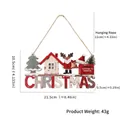 Wooden Christmas door hanging decoration featuring festive reindeer and Santa Claus motifs - Elk Cabin Letter Style (321)