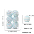 Set de 6 bolas de Navidad de espuma azul macaron de 6cm con medidas de caja precisas - Estilo 3 (20251023) / Juego de 6