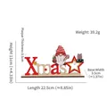 Handcrafted wooden Christmas gnome desk ornament with Xmas letters for table decoration - 332-Gnome Bell / HX Wood Ornament / Gnome Bell