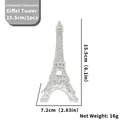 Silver glitter Eiffel Tower Christmas ornament 15.5cm height for festive holiday decor - 1 Piece / Silver