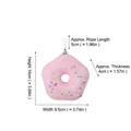 Pink donut Christmas ornament variant with precise measurements and colorful sprinkles. - Donut / Sakura Pink