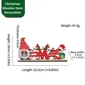 Festive wooden gnome XMAS tabletop decoration with dimensions 22.5x10cm (8.85x3.93in) - 333-Gnome / HX Wood Ornament / Christmas Gnome HO HO HO