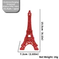 Red glitter Paris Eiffel Tower Christmas ornament for window display, 15.5cm tall - 1 Piece / Red