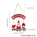 Wooden Christmas door hanger featuring Santa Claus and bird decor, 13.5x17cm size - Santa Boy Red Bird Style (322)
