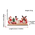 Wooden Christmas tabletop ornament with Santa Claus Snowman and Reindeer letters - Red Multicolor