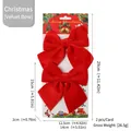 Two red velvet Christmas bows for holiday tree and window decor, set of 2 pieces - 2 Pieces/Pack (14*15cm) / Christmas Red