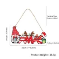 Decorative Christmas wooden gnome XMAS hanging sign with dimensions and product weight - Striped Hat Gnome XMAS Style (315)