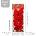 Set of 3 red velvet Christmas bows for holiday tree and window decoration with sizes - 3 Pieces/Pack (10*12cm) / Christmas Red