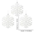 Set of 3 transparent acrylic snowflake ornaments for festive Christmas tree decor - 11cm Large Snowflake (3 Pieces)
