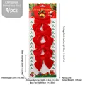 Set of 4 red velvet Christmas bows for holiday tree decoration with detailed sizes - 4 Pieces/Pack (9*10cm) / Christmas Red