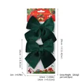 Pair of dark green velvet Christmas bows ornaments for festive tree and home decoration - 2 Pieces/Pack (14*15cm) / Christmas Green