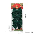 Three-piece set of dark green velvet Christmas bows for holiday tree decoration - 3 Pieces/Pack (10*12cm) / Christmas Green