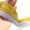 Close-up of gold and silver metallic decorative cords for gift wrapping and tags - 1mm Diameter 100m Length / Gold