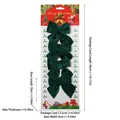 Dark green velvet Christmas bows 4-piece set for DIY tree decoration with dimensions - 4 Pieces/Pack (9*10cm) / Christmas Green