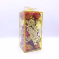 Set of 32 red and gold Christmas ornaments in a transparent gift box for holiday decor. - Gold & Red Set / 32 Pcs Set