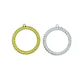 Gold and silver twisted Christmas wreath plastic ring ornaments for holiday decor - 6CM Circle Silver / Silver