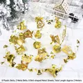 Detailed view of 2m gold Christmas bell garland with plastic and iron bells - 4.5cm Diameter 2m Length / Gold