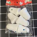 Set of 6 white foam bell Christmas tree ornaments with colorful glitter accents - Snow Bell (5cm) / Set of 6