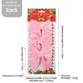 3-piece set of pink velvet Christmas bow decorations for festive tree and DIY crafts - 3 Pieces/Pack (10*12cm) / Light Pink