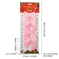 Set of 4 pink velvet Christmas bows with dimension measurements for festive tree decor. - 4 Pieces/Pack (9*10cm) / Light Pink