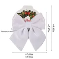 White velvet Christmas bow decoration for DIY holiday tree ornaments and window displays - 1 Piece/Pack (15*20cm) / Cream White