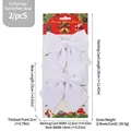 Two-piece set of white velvet Christmas bows with packaging dimensions for DIY decoration - 2 Pieces/Pack (14*15cm) / Cream White