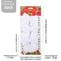 Set of 3 white velvet Christmas bows for holiday tree and home window DIY decoration - 3 Pieces/Pack (10*12cm) / Cream White