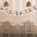 Banderole de Noël bonhomme de neige accrochée dans un café pour décor de fête - Bannière Bonhomme de Neige (Z-16)