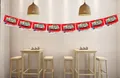Guirlandes décoratives de Noël en papier avec motifs de dessins animés dans un café moderne. - Bannière en Éventail Rouge (Z-18红)