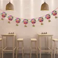 Guirlande de Noël en papier avec motifs de dessins animés pour décoration de fête - Bannière d'Expression Ronde (Z-22)