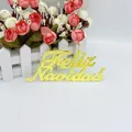 Golden glitter Feliz Navidad Spanish text sign for Christmas tree and festive home decoration - 4.5cm Standard / Gold