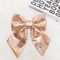 Decorative large rose gold sequin bow for Christmas party and shop window display - Size 4 20*25CM / Pearlescent Rose Gold
